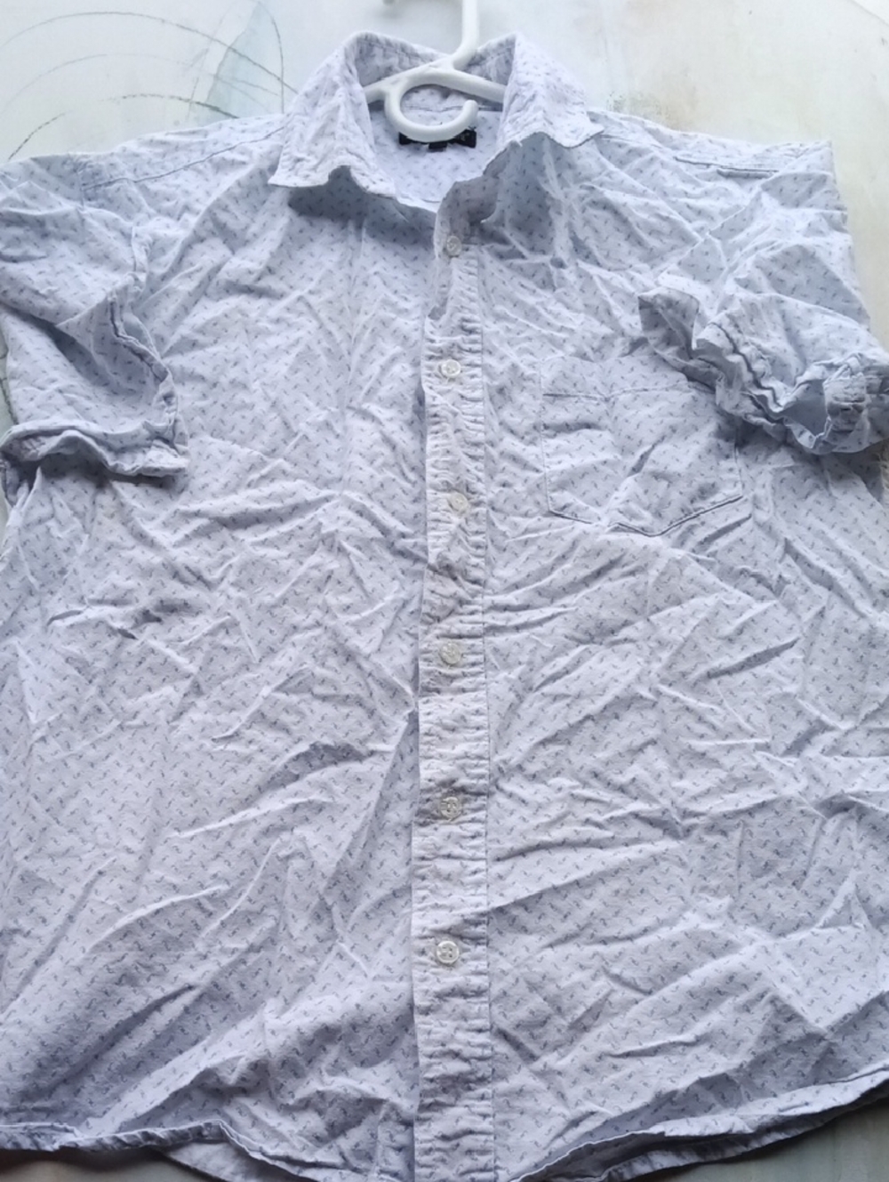 Jordache Light Gray Printed Button-Down Shirt.